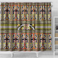 Maori Matariki Shower Curtain Yellow Galaxy Aesthetic Koru Art