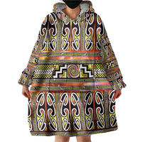 Maori Matariki Wearable Blanket Hoodie Yellow Galaxy Aesthetic Koru Art