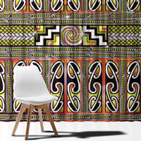 Maori Matariki Window Curtain Yellow Galaxy Aesthetic Koru Art