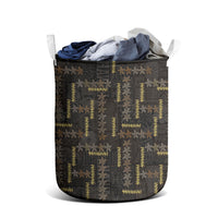 Hawaii Brown Plumeria Lei Black Laundry Basket Frangipani Floral Heritage Art