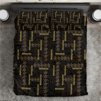 Hawaii Brown Plumeria Lei Black Bedding Set Frangipani Floral Heritage Art