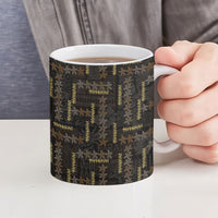 Hawaii Brown Plumeria Lei Black Ceramic Mug Frangipani Floral Heritage Art