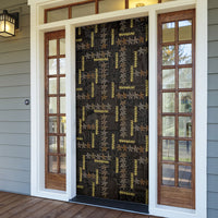 Hawaii Brown Plumeria Lei Black Door Cover Frangipani Floral Heritage Art