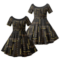 Hawaii Brown Plumeria Lei Black Family Matching Mermaid Dress and Hawaiian Shirt Frangipani Floral Heritage Art LT01 Daughter's Dress Black - Polynesian Pride