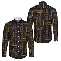 Hawaii Brown Plumeria Lei Black Family Matching Short Sleeve Bodycon Dress and Hawaiian Shirt Frangipani Floral Heritage Art LT01 Dad's Shirt - Long Sleeve Black - Polynesian Pride