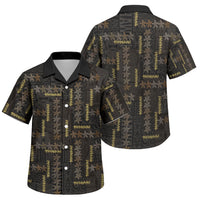 Hawaii Brown Plumeria Lei Black Family Matching Tank Maxi Dress and Hawaiian Shirt Frangipani Floral Heritage Art LT01 Son's Shirt Black - Polynesian Pride