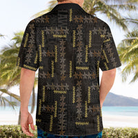 Hawaii Brown Plumeria Lei Black Hawaiian Shirt Frangipani Floral Heritage Art LT01 - Polynesian Pride