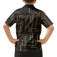 Hawaii Brown Plumeria Lei Black Hawaiian Shirt Frangipani Floral Heritage Art LT01 - Polynesian Pride