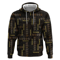 Hawaii Brown Plumeria Lei Black Hoodie Frangipani Floral Heritage Art LT01 Pullover Hoodie Black - Polynesian Pride