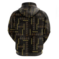 Hawaii Brown Plumeria Lei Black Hoodie Frangipani Floral Heritage Art LT01 - Polynesian Pride