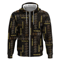 Hawaii Brown Plumeria Lei Black Hoodie Frangipani Floral Heritage Art LT01 Zip Hoodie Black - Polynesian Pride