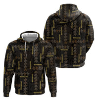 Hawaii Brown Plumeria Lei Black Hoodie Frangipani Floral Heritage Art LT01 - Polynesian Pride