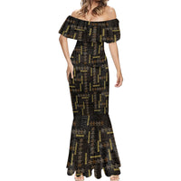 Hawaii Brown Plumeria Lei Black Mermaid Dress Frangipani Floral Heritage Art