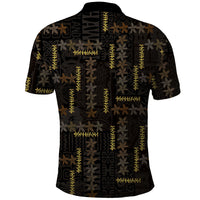 Hawaii Brown Plumeria Lei Black Polo Shirt Frangipani Floral Heritage Art LT01 - Polynesian Pride