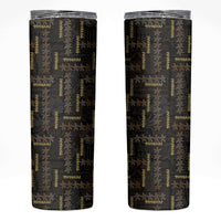 Hawaii Brown Plumeria Lei Black Skinny Tumbler Frangipani Floral Heritage Art