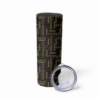 Hawaii Brown Plumeria Lei Black Skinny Tumbler Frangipani Floral Heritage Art