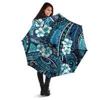 Polynesian Hibiscus Tropical Blue Floral Umbrella Tribal Pattern LT01 - Polynesian Pride