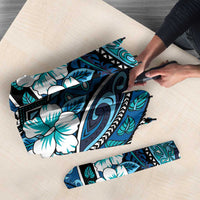 Polynesian Hibiscus Tropical Blue Floral Umbrella Tribal Pattern LT01 - Polynesian Pride
