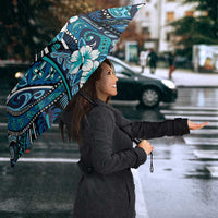 Polynesian Hibiscus Tropical Blue Floral Umbrella Tribal Pattern LT01 - Polynesian Pride