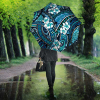 Polynesian Hibiscus Tropical Blue Floral Umbrella Tribal Pattern LT01 - Polynesian Pride