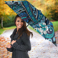 Polynesian Hibiscus Tropical Blue Floral Umbrella Tribal Pattern LT01 - Polynesian Pride