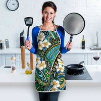 Polynesian Hibiscus Tropical Green Floral Apron Tribal Pattern LT01 - Polynesian Pride