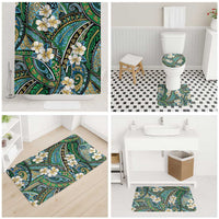 Polynesian Hibiscus Tropical Green Floral Bathroom Set Tribal Pattern - Polynesian Pride