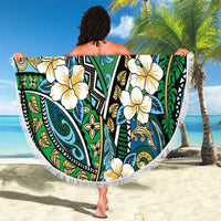 Polynesian Hibiscus Tropical Green Floral Beach Blanket Tribal Pattern - Polynesian Pride