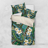 Polynesian Hibiscus Tropical Green Floral Bedding Set Tribal Pattern - Polynesian Pride
