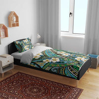 Polynesian Hibiscus Tropical Green Floral Bedding Set Tribal Pattern - Polynesian Pride