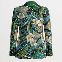 Polynesian Hibiscus Tropical Green Floral Blazer Tribal Pattern - Polynesian Pride
