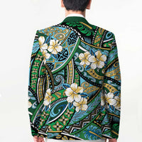 Polynesian Hibiscus Tropical Green Floral Blazer Tribal Pattern - Polynesian Pride