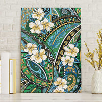 Polynesian Hibiscus Tropical Green Floral Canvas Wall Art Tribal Pattern - Polynesian Pride