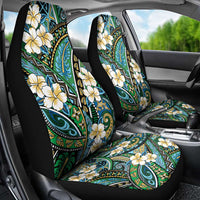Polynesian Hibiscus Tropical Green Floral Car Seat Cover Tribal Pattern - Polynesian Pride