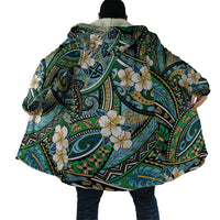 Polynesian Hibiscus Tropical Green Floral Cloak Tribal Pattern - Polynesian Pride