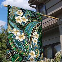 Polynesian Hibiscus Tropical Green Floral Garden Flag Tribal Pattern - Polynesian Pride