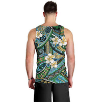 Polynesian Hibiscus Tropical Green Floral Men Tank Top Tribal Pattern - Polynesian Pride