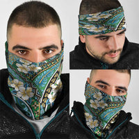Polynesian Hibiscus Tropical Green Floral Neck Gaiter Tribal Pattern - Polynesian Pride