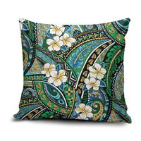 Polynesian Hibiscus Tropical Green Floral Pillow Cover Tribal Pattern - Polynesian Pride