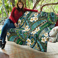 Polynesian Hibiscus Tropical Green Floral Quilt Tribal Pattern - Polynesian Pride