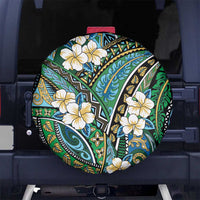 Polynesian Hibiscus Tropical Green Floral Spare Tire Cover Tribal Pattern - Polynesian Pride