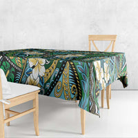Polynesian Hibiscus Tropical Green Floral Tablecloth Tribal Pattern - Polynesian Pride