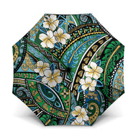 Polynesian Hibiscus Tropical Green Floral Umbrella Tribal Pattern LT01 One Size Folded 11.42 inch Opened Diameter 37.4 inch Green - Polynesian Pride
