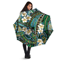 Polynesian Hibiscus Tropical Green Floral Umbrella Tribal Pattern LT01 - Polynesian Pride