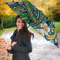 Polynesian Hibiscus Tropical Green Floral Umbrella Tribal Pattern LT01 - Polynesian Pride