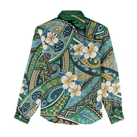 Polynesian Hibiscus Tropical Green Floral Women Casual Shirt Tribal Pattern - Polynesian Pride