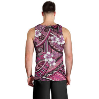 Polynesian Hibiscus Tropical Pink Floral Men Tank Top Tribal Pattern - Polynesian Pride