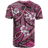 Polynesian Hibiscus Tropical Pink Floral T Shirt Tribal Pattern - Polynesian Pride