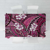 Polynesian Hibiscus Tropical Pink Floral Tablecloth Tribal Pattern - Polynesian Pride