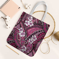 Polynesian Hibiscus Tropical Pink Floral Tote Bag Tribal Pattern - Polynesian Pride
